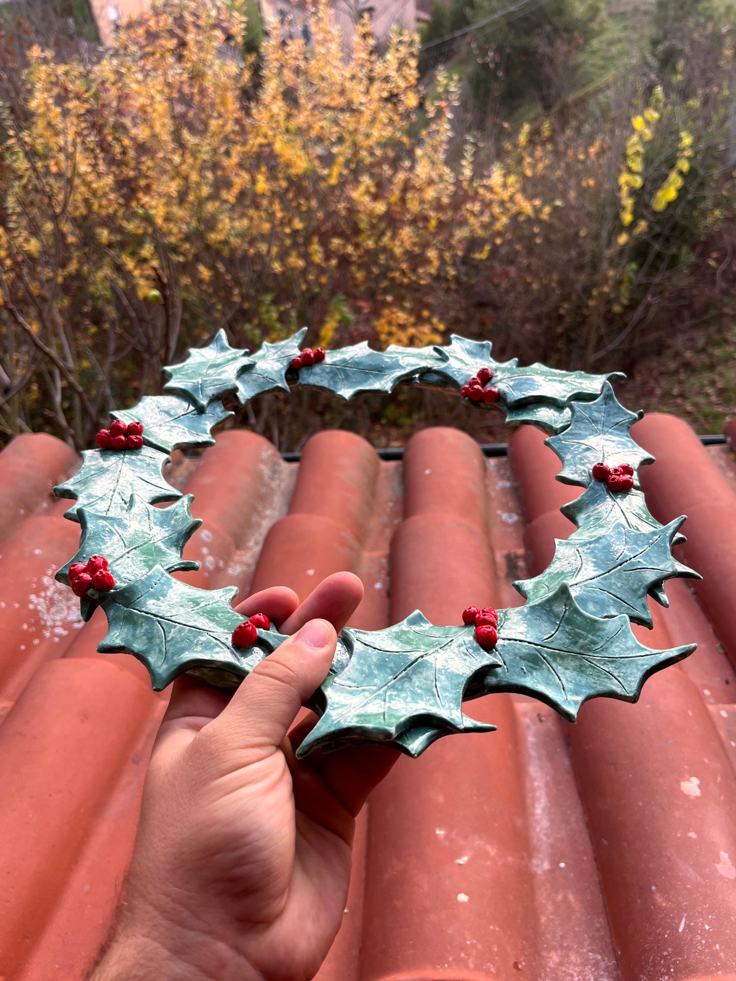 Ghirlanda/ Centro tavola agrifoglio grande