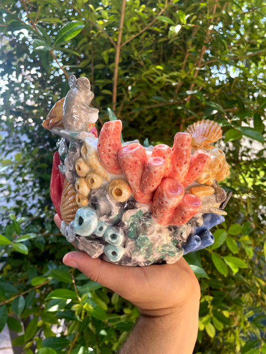 Vaso corallo con topini sub