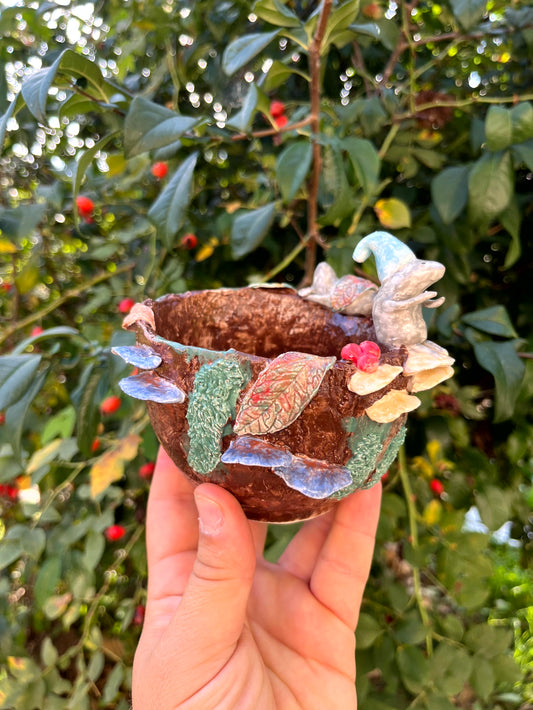 Vaso bosco con topini di campagna