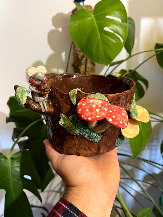 Vaso bosco con topino