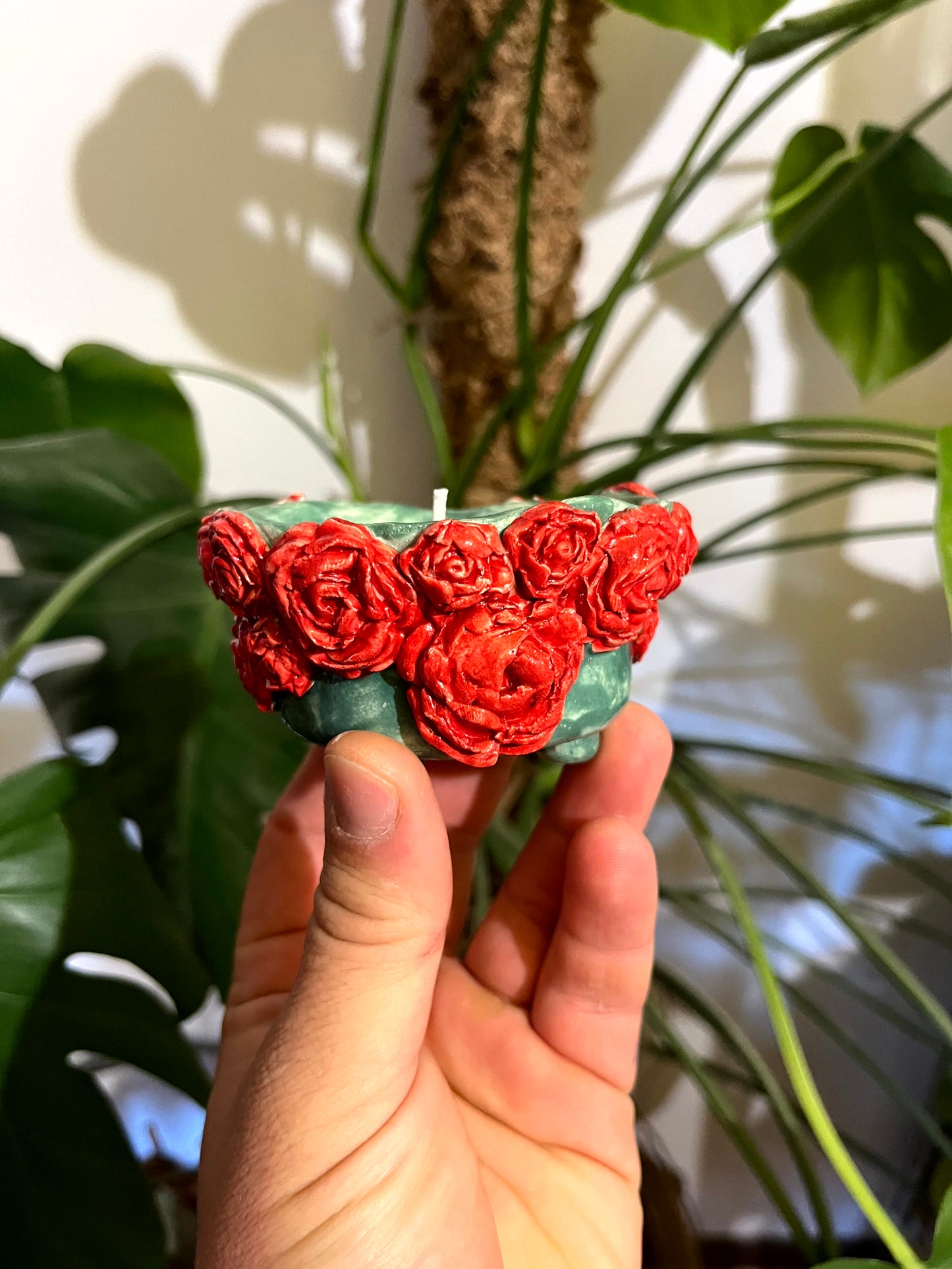 Ciotolino rose con candela