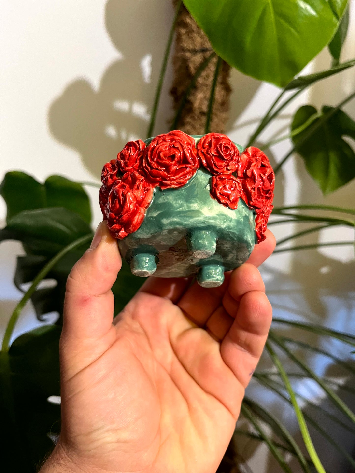 Ciotolino rose con candela