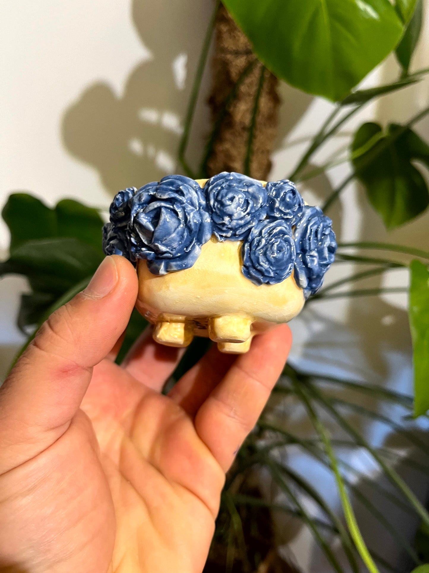 Ciotolino rose con candela