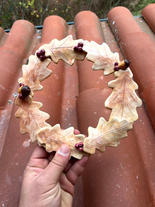 Ghirlanda/ Centro tavola foglie autunnali piccolo