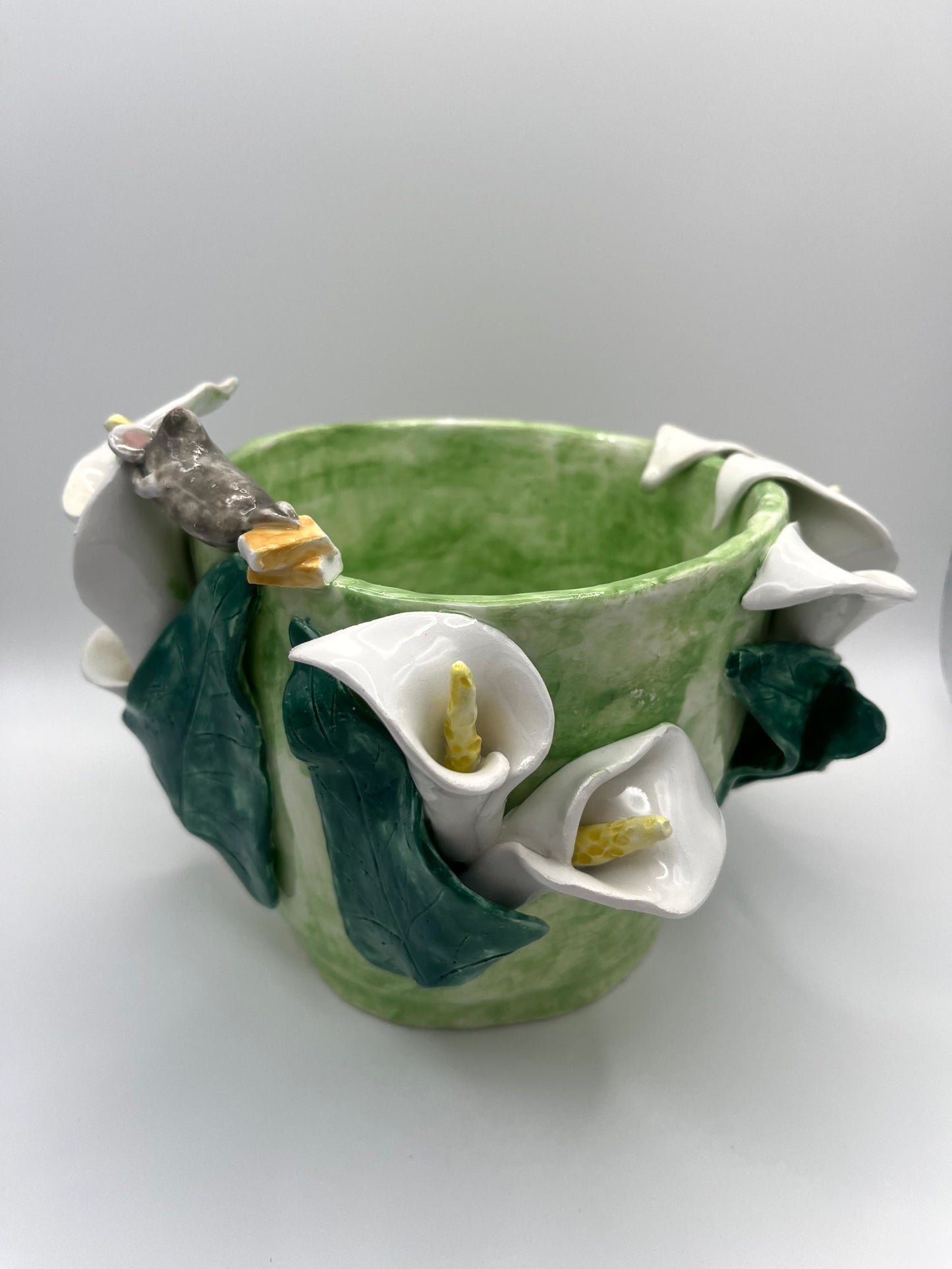 Vaso calla con topini