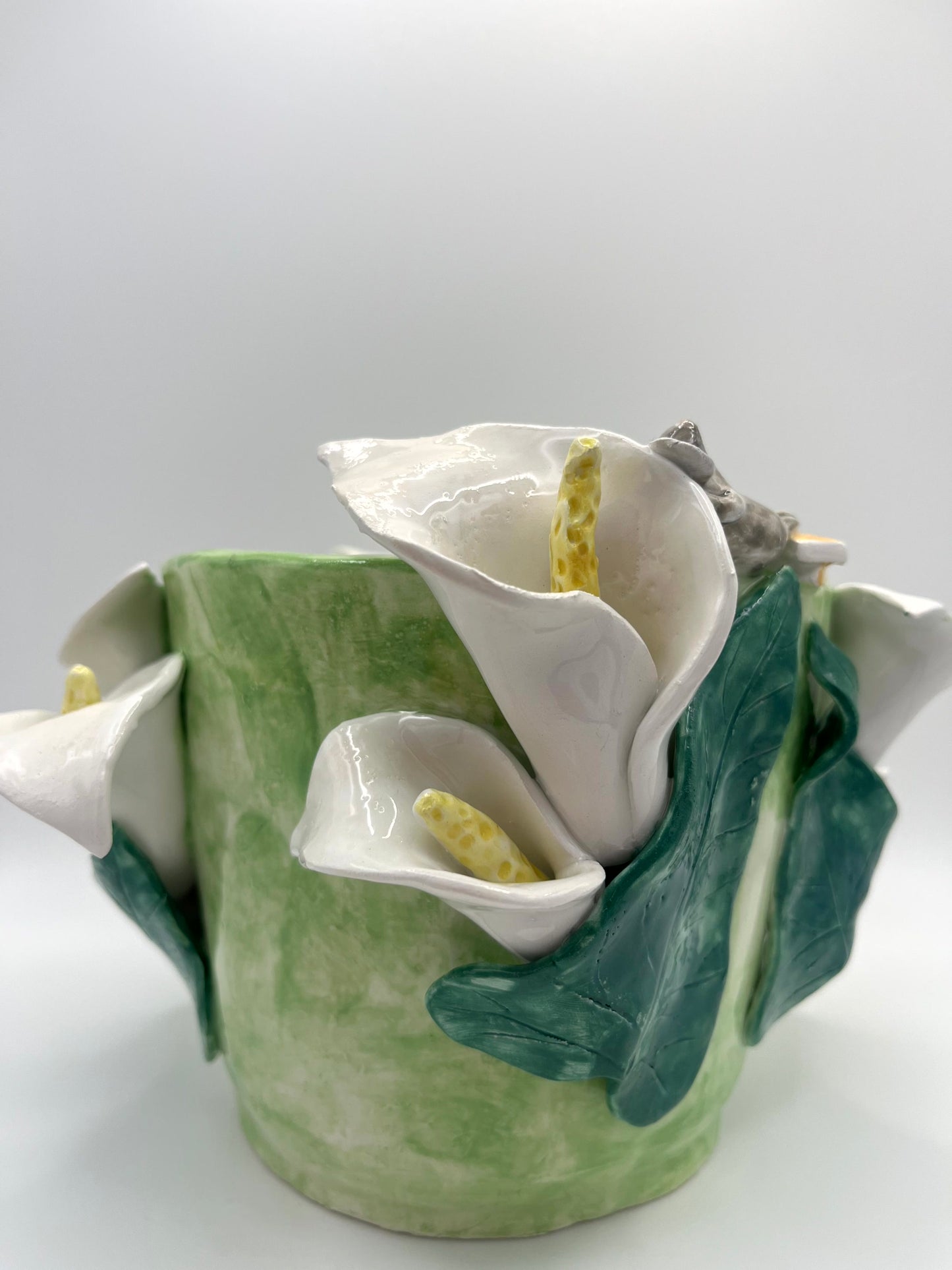 Vaso calla con topini