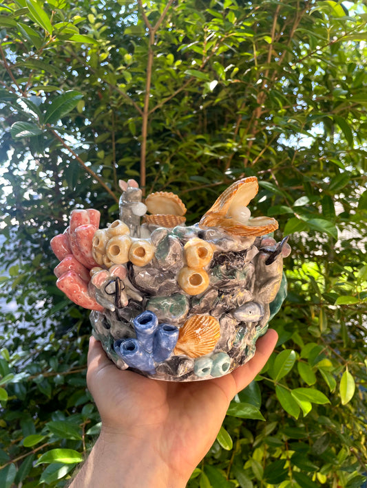 Vaso corallo con topini sub